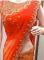 Shree Mira Impex Orange Embroidered Georgette Saree Sari With Blouse Piece (mira-48)