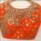 Shree Mira Impex Orange Embroidered Georgette Saree Sari With Blouse Piece (mira-48)