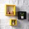 Woodworld Nesting Square Shelf Set Of 3 Shelves Black , Yellow