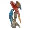 Polyresin Parrot Pair Home Decoration Show Piece - Red/blue