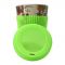 Eco Friendly Bamboo Fiber Cup With Silicone Lid & Sleeve, Green Auxer Printed - 400ml (14oz)