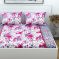 Indiana Home 100% Cotton 144 Tc Double Bed Sheet With 2 Pillow Covers |pink |floral