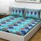 Indiana Home Floral Cotton Blue Colour Double Bed Sheet With 2 Pillow Cover (code - Elg1003)