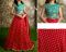 Designer Red And Rama Green Banarasi Silk Embroidered Sequence Work Lehenga Choli