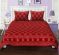 TEXSTYLERS DOUBLE BED SHEET BAGRU PRINT PATCHWORK RED BLOCK STYLE DESIGN WITH 2 PILLOW COVERS