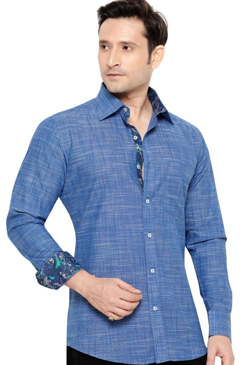 blue party wear shirt