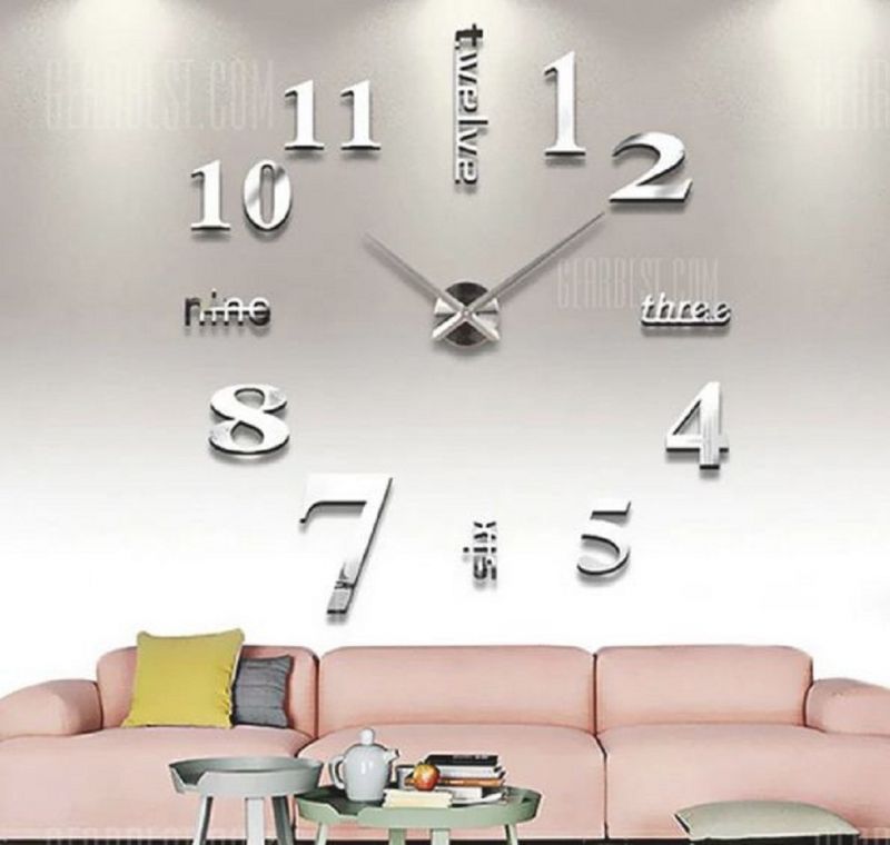 Buy Diy Wall Clock 3d Sticker Home Office Decor 3d Wall Clock