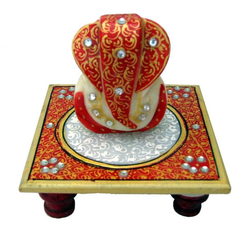 Buy Red Marble Chowki Ganesh from Rajasthan online