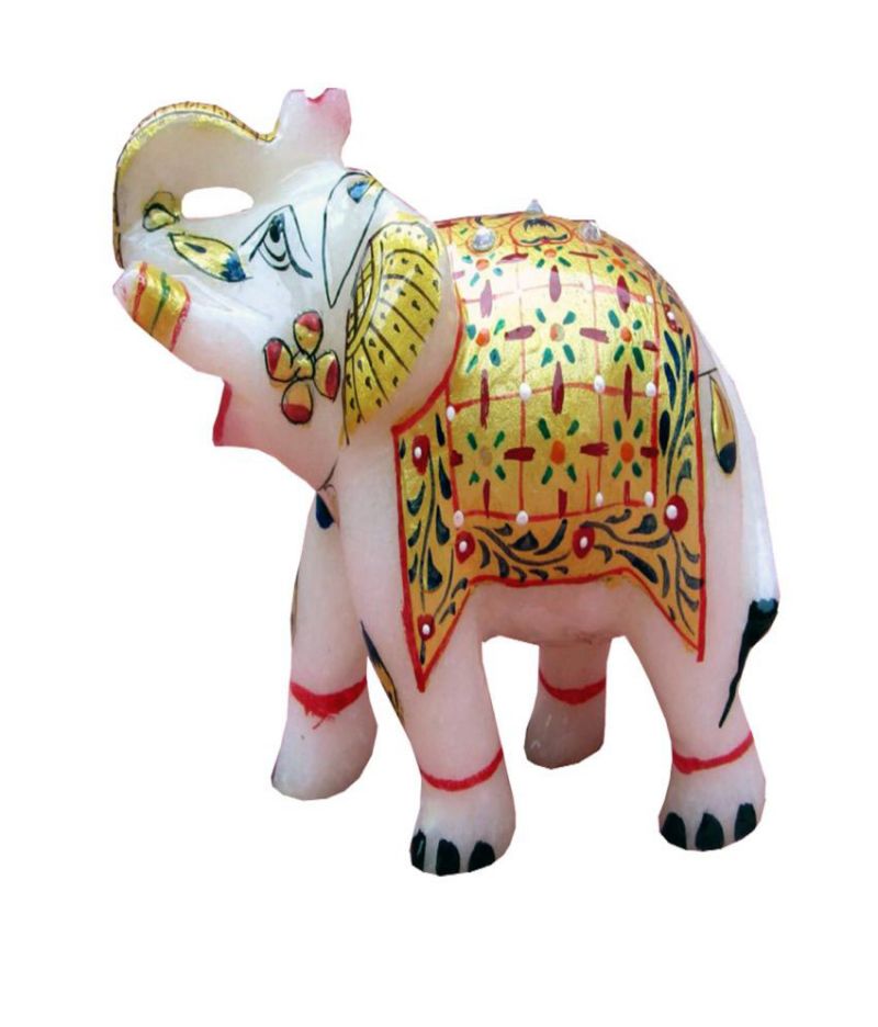 Buy Yellow Marble Elephant from Rajasthan online