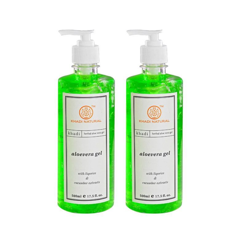 Buy Khadi Natural Aloevera Gel With Liqorice & Cucumber Extracts 500Ml (Set Of 2) online