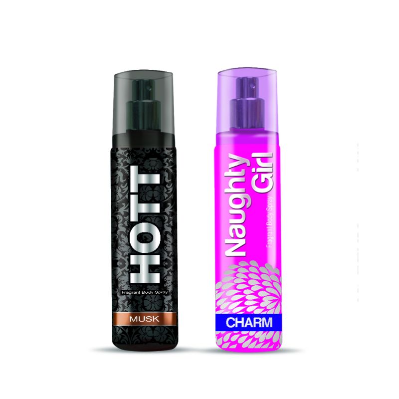 Buy Hott Noir And Naughty Girl Charm Deodorant Combo For Men & Women (Pack Of 2, 135 Ml Each) online
