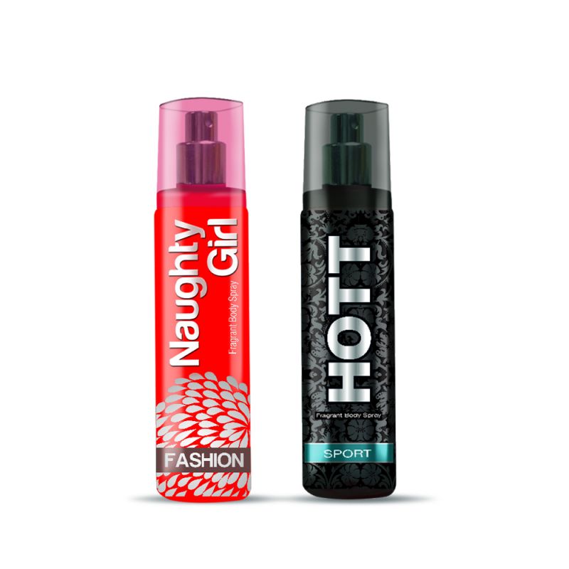 Buy Hott Sport And Naughty Girl Fashion Deodorant Combo For Men & Women (Pack Of 2, 135 Ml Each) online