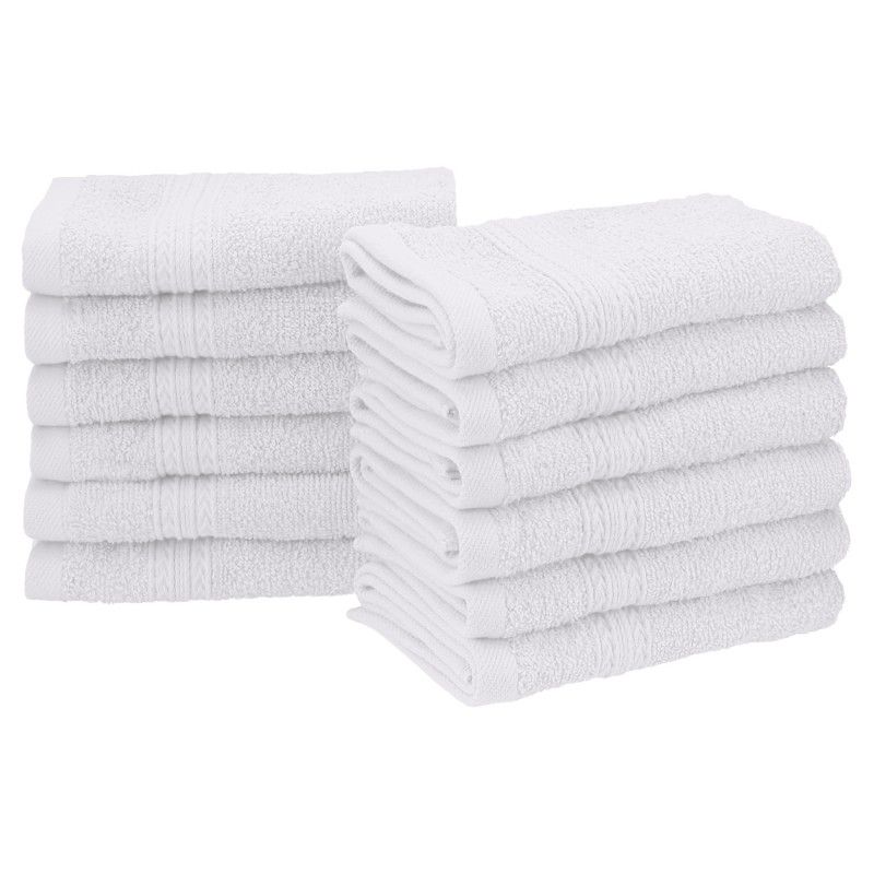 Buy Welhouse India Plain White Face Towel Set Of 12 online
