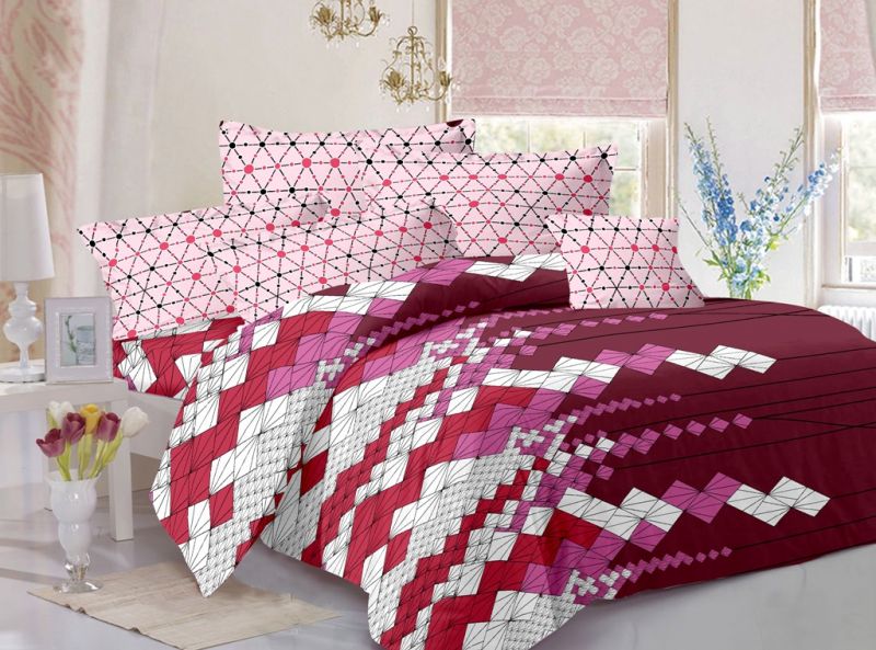 Buy Welhouse India Cotton King Size 1 Double Bedsheet With 2 Pillow Covers (tr_lv-007) online