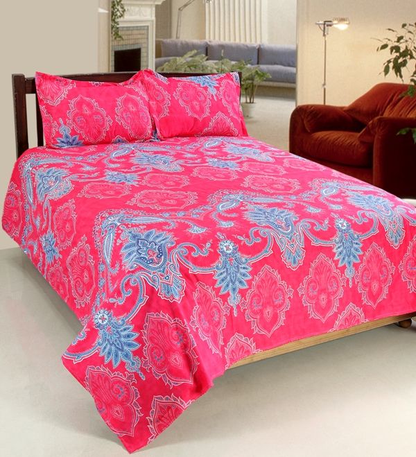 Buy Welhouse India Primium 3d Double Bed Sheet With 2 Pillow Cover online