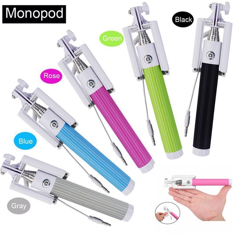 Buy Premium Quality Aux Wired Foldable Monopod Selfie Stick Foruniversal Phn online