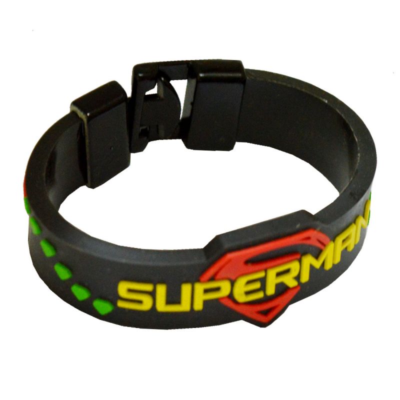 Men Style Superman Inspired Embossed Silicone Wristband Men Style Superman Inspired Embossed Silicone Wristband Multicolour Rubber Bracelet For Sbr04003 Online Best Prices In India Rediff Ping