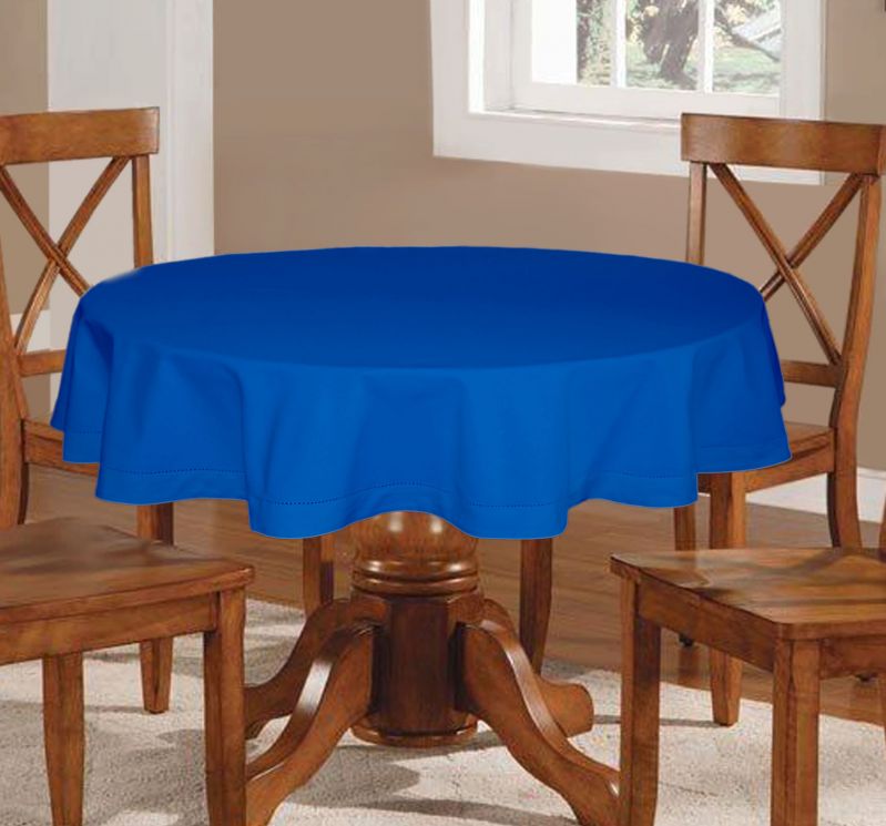 Lushomes Plain Sky Diver Round Table Cloth 6 Seater Lushomes Plain Sky Diver Round Table Cloth 6 Seater