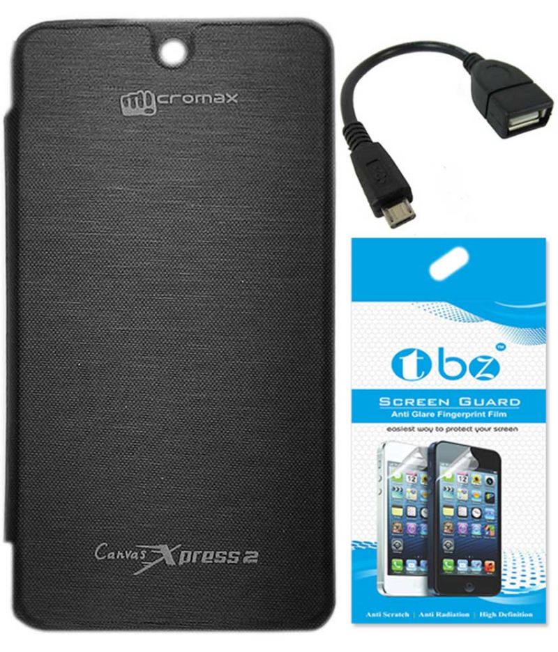 buy tbz flip cover case for micromax canvas xpress 2 e313 with fingerprint xpress