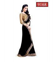 Buy Indian Designer Bollywood Replica Saree Twisha Black Sari Bridal Wedding online