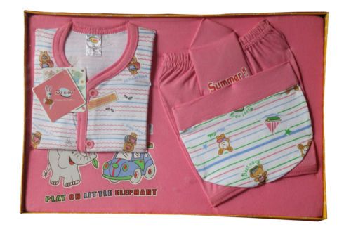 Buy Natkhat Cloth Set For Infants Towel, Vest,nicker, Cap Pink Gift Set online