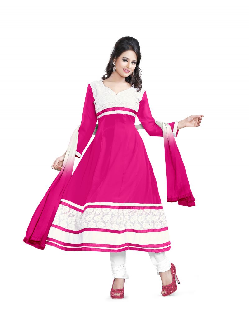 anarkali unstitched dress material online