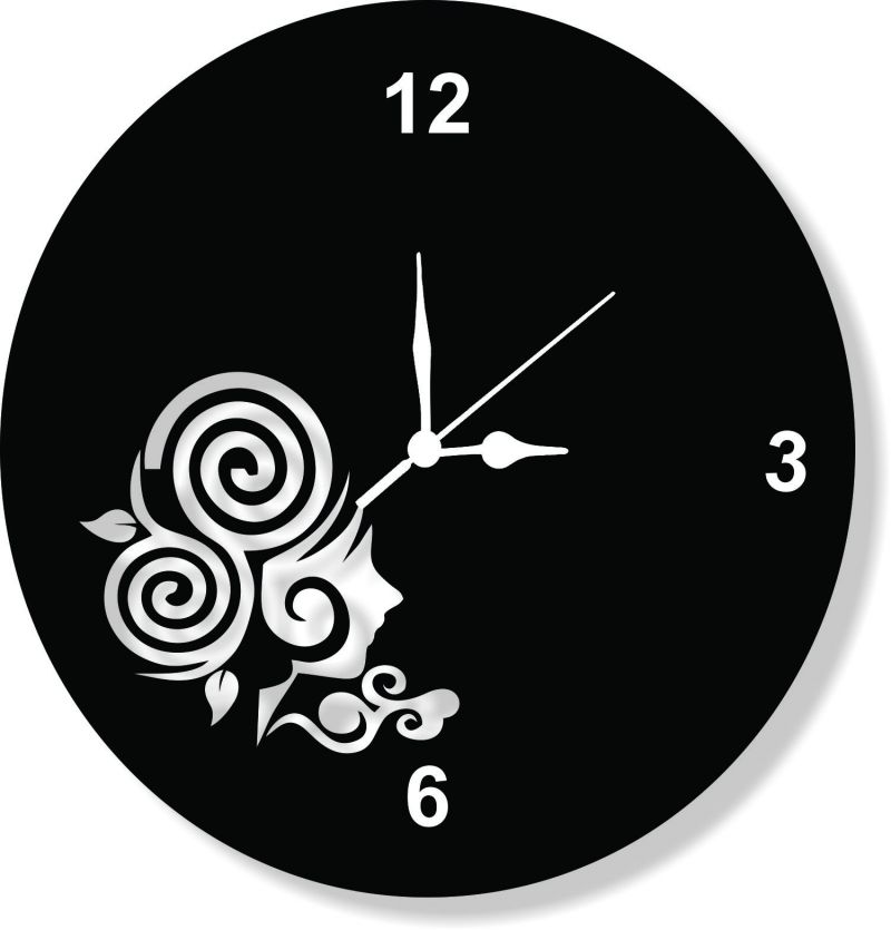 Buy Enamel Designer Black Wall Clock - Clock014 online