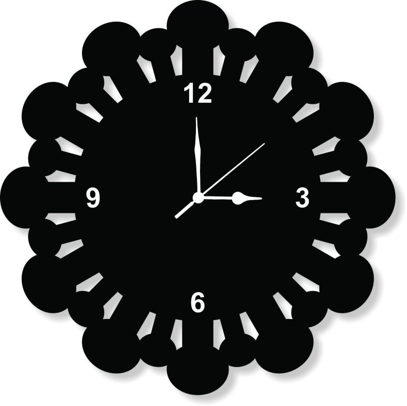 Buy Enamel Designer Black Wall Clock - Clock044 online