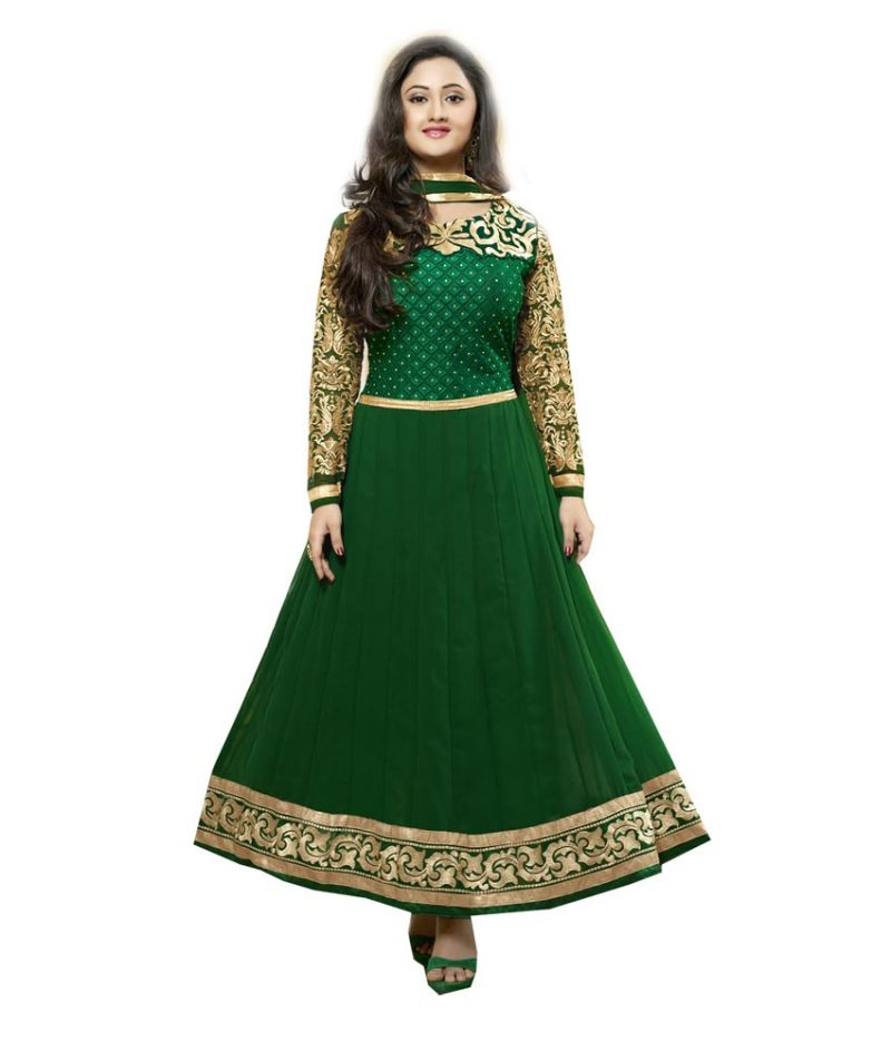 Buy Style Amaze Georgette Green Color Bollywood Designer Anarkali Suit(sasunday-1172) online