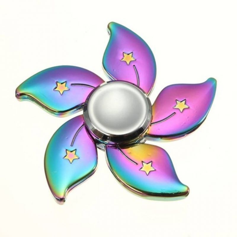 Buy Emob Rainbow Color Five Leaves Flower Metal Fidget Hand Spinner Toy With Brass Bearing Multicolor Online Best Prices In India Rediff Shopping