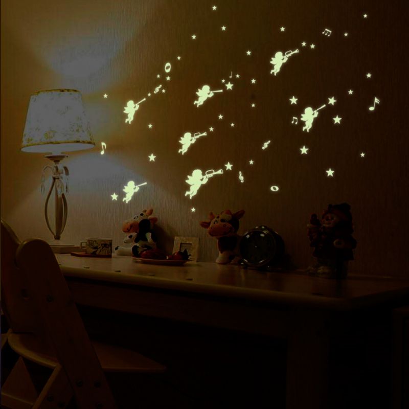 Buy Radium Angels Glow In Dark Wall Sticker 21 Cm X 29 7 Cm