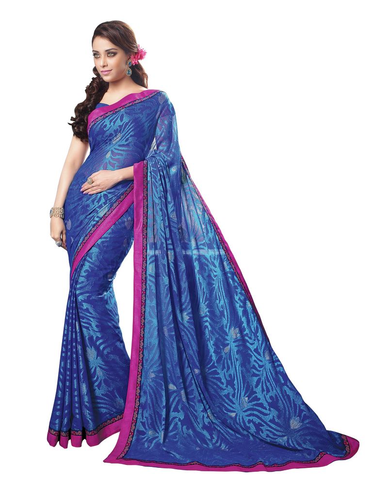 Buy Vipul Womens Multicolour Georgette lace bordered saree online