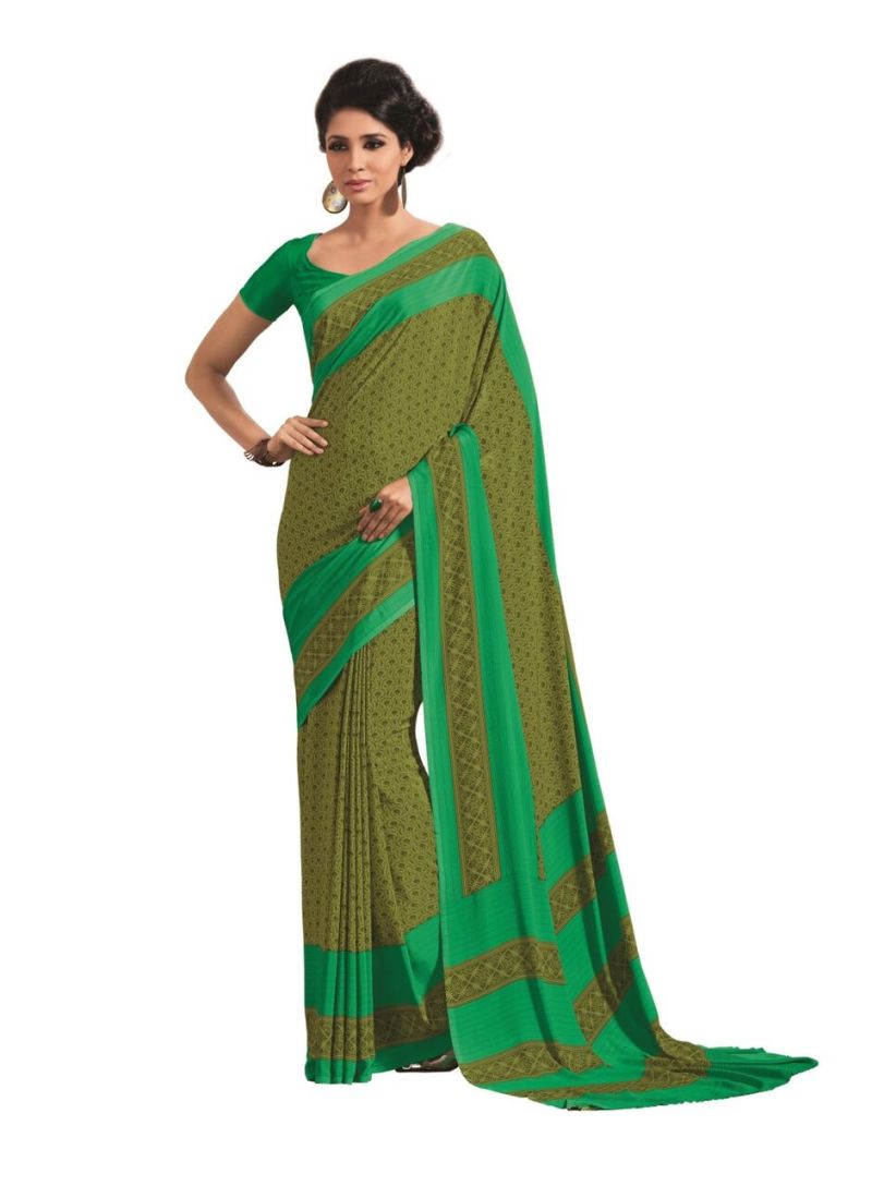 Buy Vipul Multicoloured Crepe Saree with Blouse Piece online