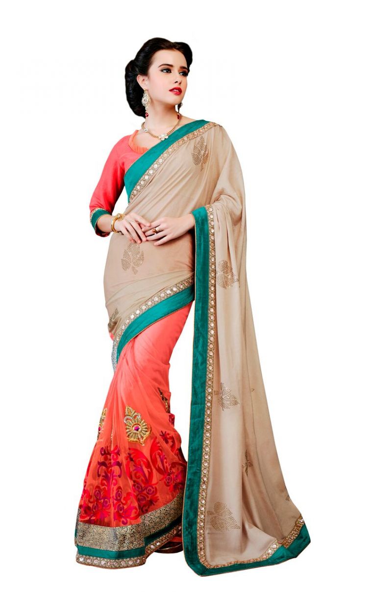 Buy Vipul Multicoloured Shimmer Saree with Blouse Piece online
