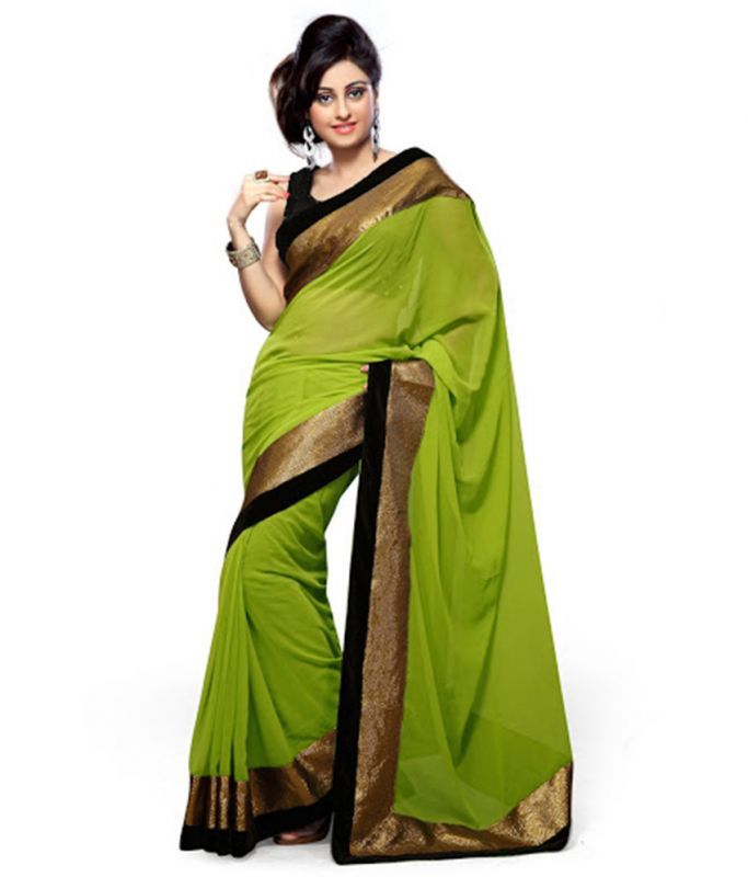Buy Kalazone Green Faux Georgette Party Wear Saree - (product Code - S11816_s3) online