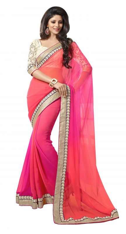 Buy Try N Get's Pink Color Chiffon Fancy Designer Saree (product Code - Tng-sjnx-m-04) online
