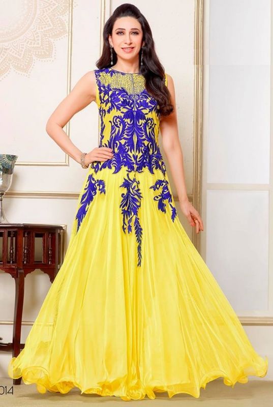 Buy Bhavna Enterprise Beautiful Collection Of Yellow Color Anarkali Dress .(code 45652) online