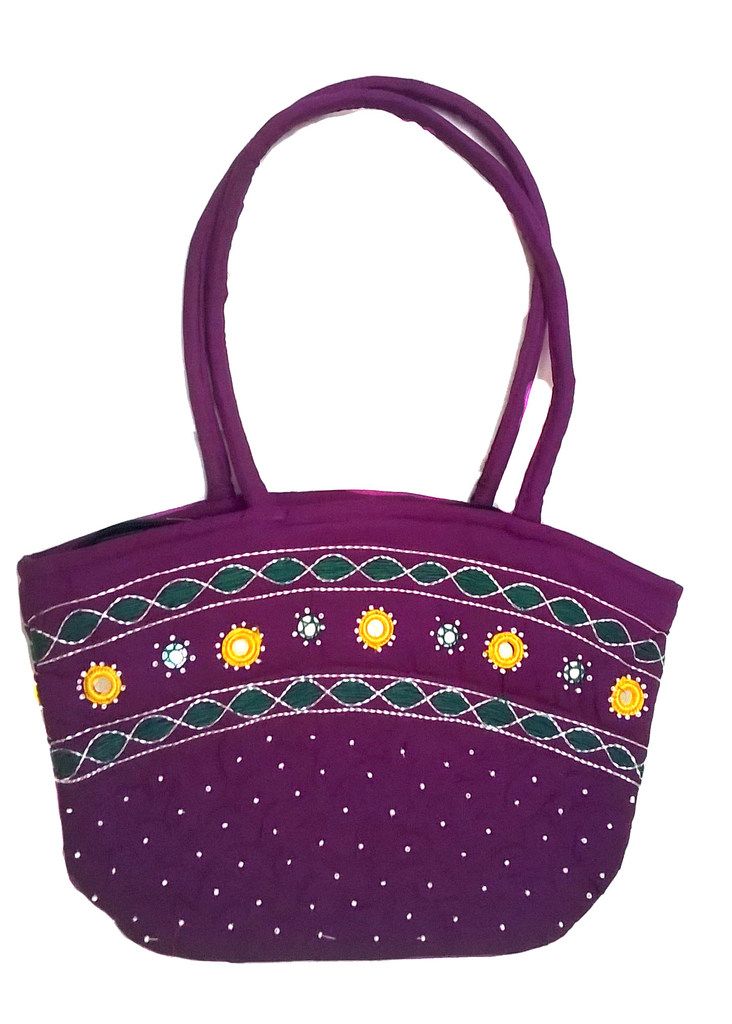 Irin Handcrafted Purple Oval Cotton Handbag Online Best Prices Irin Handcrafted Purple Oval Cotton Handbag Online