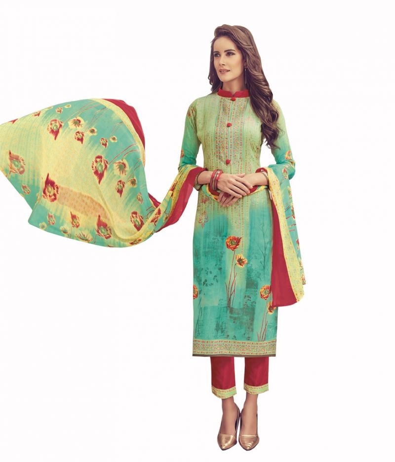 Buy Padmini Unstitched Printed Cotton Dress Material online