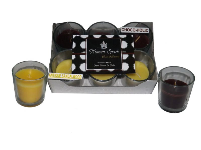 Buy Antique Sandalwood-chocoholic Dual-scent Votive Candle (pack Of 6) online