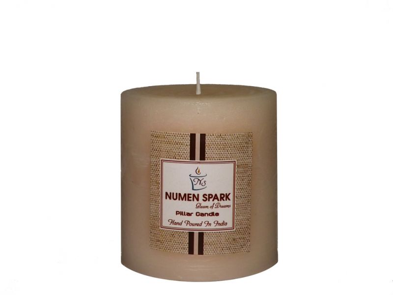 Buy Vanilla Caramel Scented Rustic Pillar Candle (3 Inch X 3 Inch) online