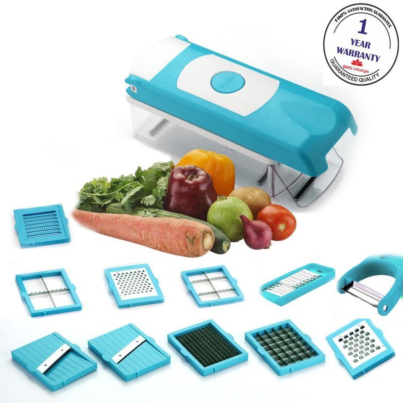 Buy Bms Accura Madind Premium Vegetables And Fruits Slicer Chippers And Chopper, 1 Piece, Sky Blue online