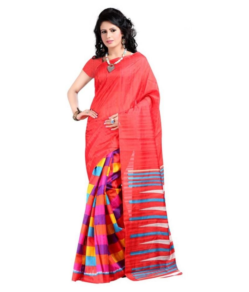 Buy Designer Bhagalpuri Silk Saree With Unstitched Blouse (mheart08) online