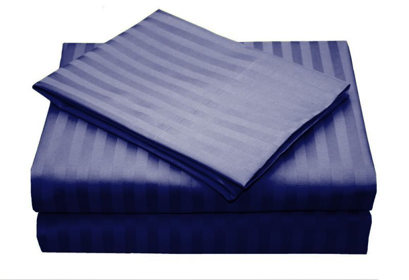 Buy 300tc 100% Egyptian Cotton Royal Blue Stripe Bed Sheet Single online