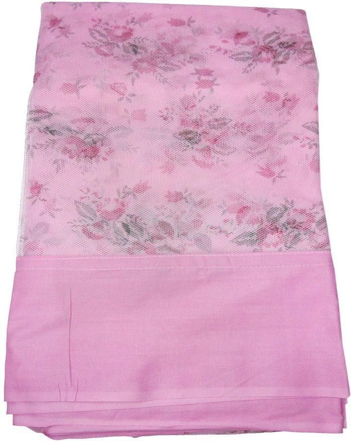 Buy Shahji Creation Double Bed Ploystar Printed Super Soft 6x7 Feet Mosquito Net (pink) online