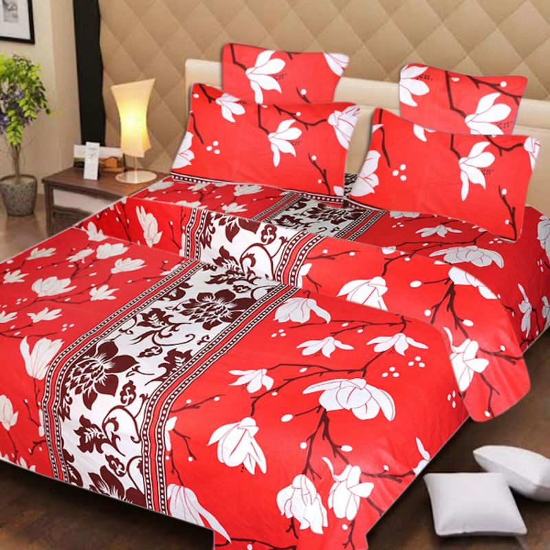 Buy Syk 100% Cotton Double Bed Sheet, Bedsheets With 2 Pillow Covers Sykctn018 online