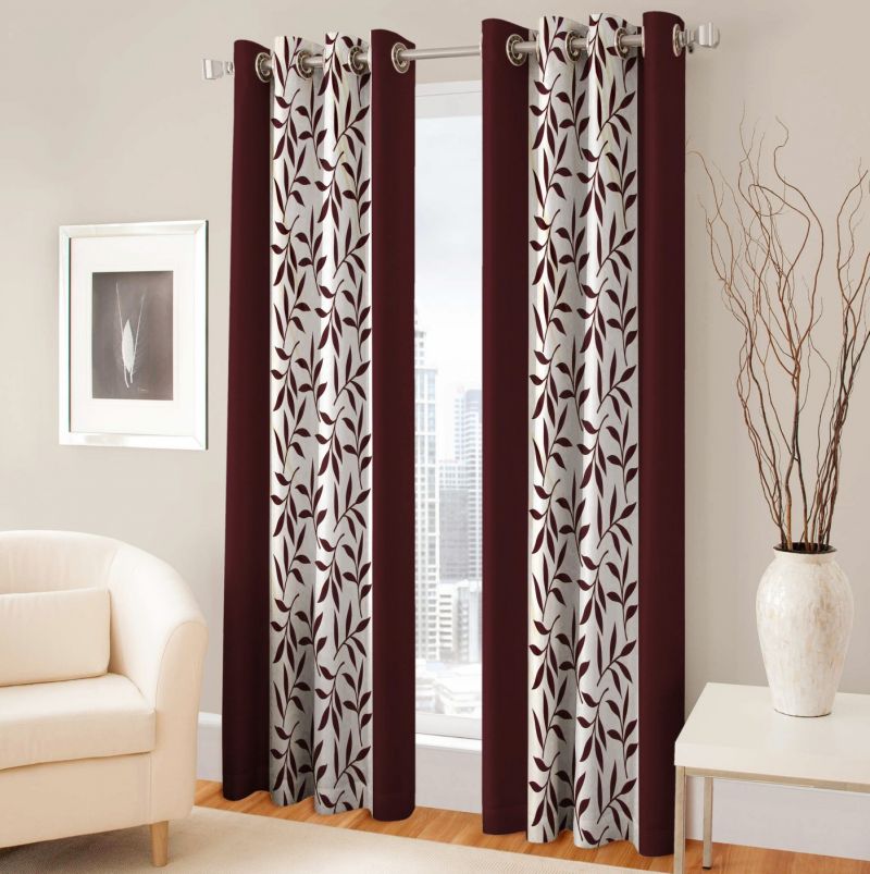 Buy Best&well Polyester Eyelet Door Curtain (4x7 Ft) Brown - Pack Of 2 online