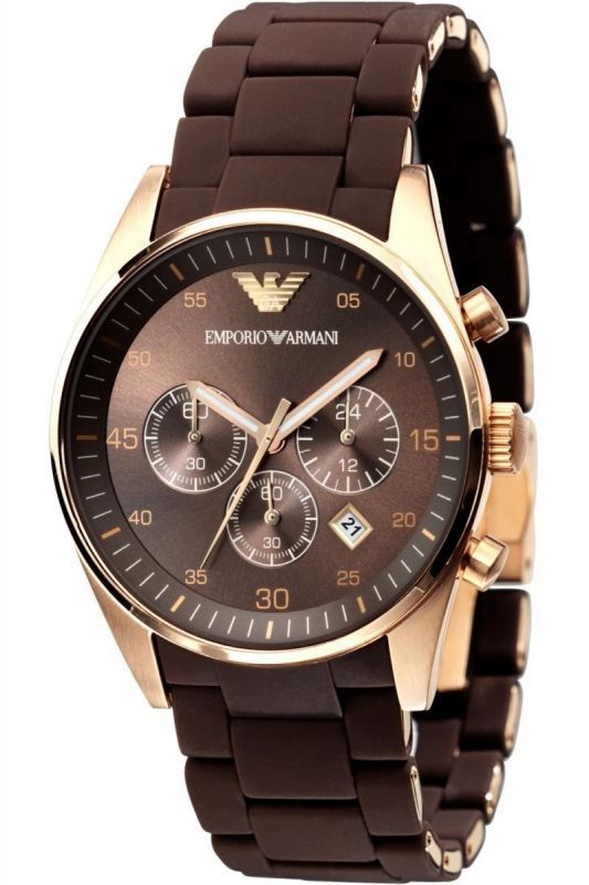 Buy Armani Round Brown Rubber Watch For Men_code-ar5890 online