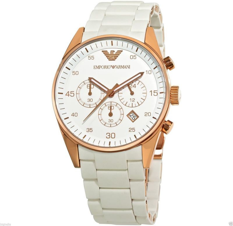 Buy Imported Emporio Armani Ar5920 Ladies White With Rose Gold Sportivo Watch online