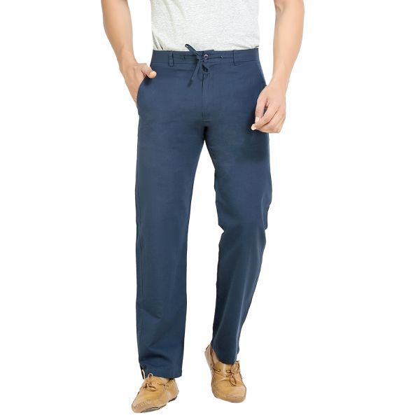 Buy London Bee Mens Cotton-linen Navy Solid Lounge Pant - Product Code - Mfplb0014 online